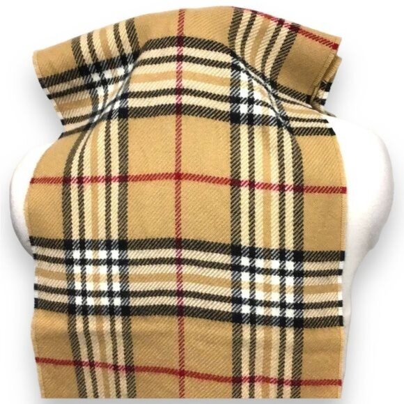 V. Fraas Unisex Lightweight Plaid Scarf  By James Pell, Camel, OSFA - Picture 5 of 7